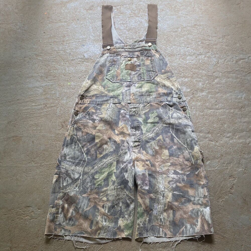 Walls Men's Camo Cargo Overalls in Brown and Green
